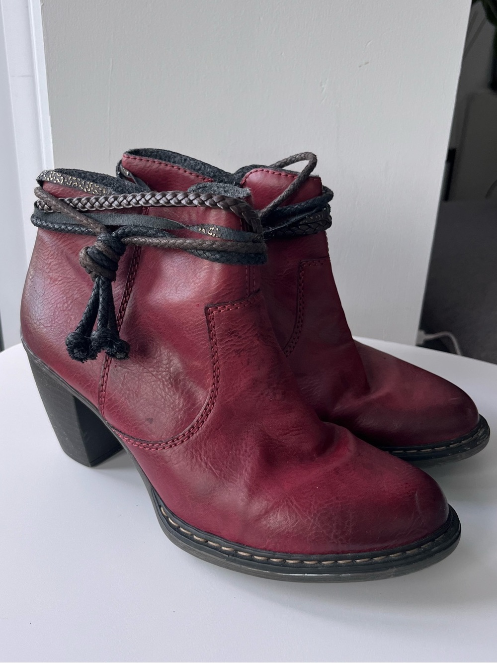 Rieker Paige 98 Women’s Red Leather Boots